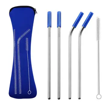 100 Sets 4pcs/set Reusable Stainless Steel Straws With Silicone Tips With Clean Brush & Cloth Bag Wedding Party Straw
100 Sets 4pcs/set Reusable Stainless Steel Straws With Silicone Tips With Clean Brush & Cloth Bag Wedding Party Straw