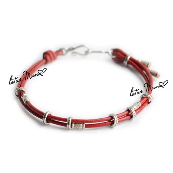 Lotus Mann 925 sterling silver circle red male women's bracelet red string bracelet
Lotus Mann 925 sterling silver circle red male women's bracelet red string bracelet
