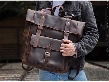 New men retro Genuine leather backpack men's shoulder bag man large capacity 17 inch computer laptop bags male travel backpacks
New men retro Genuine leather backpack men's shoulder bag man large capacity 17 inch computer laptop bags male travel backpacks