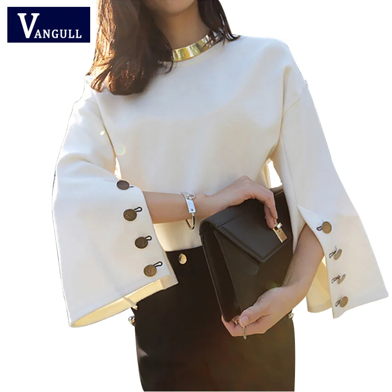 Office Lady Fashion Style Women's Clothing 2018 Autumn Solid O-Neck Female Tops Button Three Quarter sleeve women T-Shirts
Office Lady Fashion Style Women's Clothing 2018 Autumn Solid O-Neck Female Tops Button Three Quarter sleeve women T-Shirts