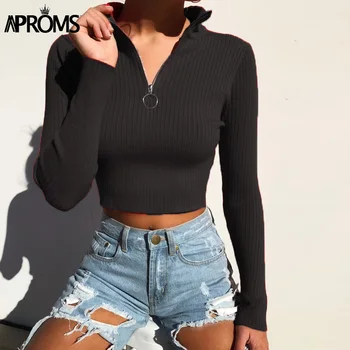 Aproms Black Turtleneck Cropped Sweater Women Solid Bodycon Slim Basic Pullovers Street Knitwear 2019 Knitted Pull Femme Jumper
Aproms Black Turtleneck Cropped Sweater Women Solid Bodycon Slim Basic Pullovers Street Knitwear 2019 Knitted Pull Femme Jumper