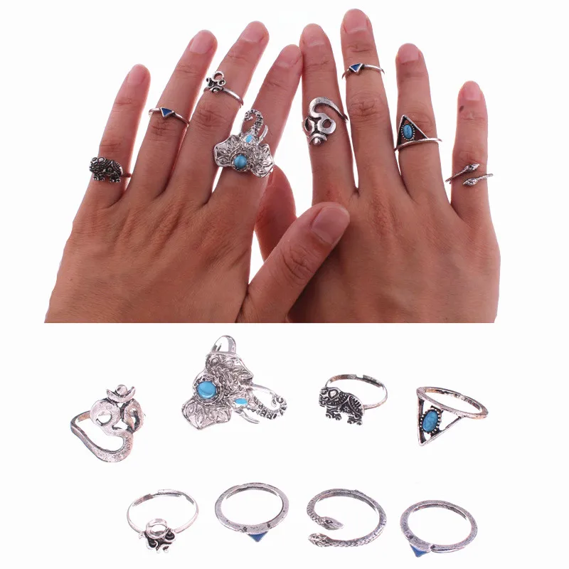 8 Pcs/Set New Bohemian Elephants Ring Set Small Triangle Snake Finger Rings Boho Ring Set For Women Stone Knuckle Midi Rings
8 Pcs/Set New Bohemian Elephants Ring Set Small Triangle Snake Finger Rings Boho Ring Set For Women Stone Knuckle Midi Rings