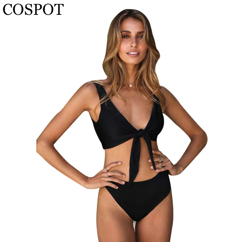 COSPOT Solid Bikini Set 2019 High Waist Swimwear Women Sexy Front Tie Brazilian Biquini Swimsuit Bathing Suit Femme Beach Wear
COSPOT Solid Bikini Set 2019 High Waist Swimwear Women Sexy Front Tie Brazilian Biquini Swimsuit Bathing Suit Femme Beach Wear