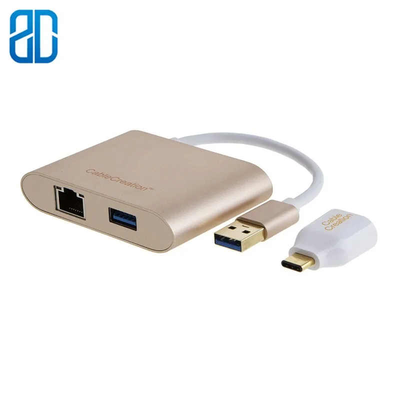 USB Hub 3-Port 3.0 with Gigabit Ethernet Port + C Adapter Compatible iMac MacBook Pro Air 2018 | Электроника