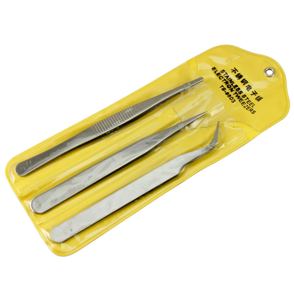 3 Pcs New Salre Repair Precision Assembly Set Tool Stainless Steel Electronic Tweezers
3 Pcs New Salre Repair Precision Assembly Set Tool Stainless Steel Electronic Tweezers