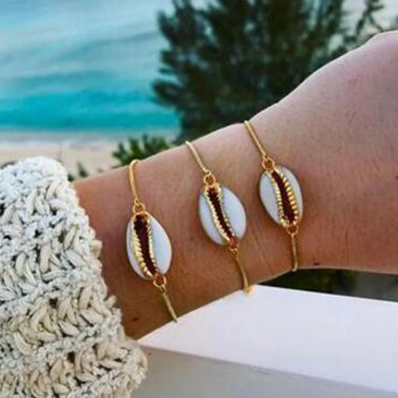 Tocona Bohemian Beach Shell charm Adjustable Bracelet for Women Gold Alloy Chain Bracelets Boho Jewelry Accessories 2602 
Tocona Bohemian Beach Shell charm Adjustable Bracelet for Women Gold Alloy Chain Bracelets Boho Jewelry Accessories 2602
