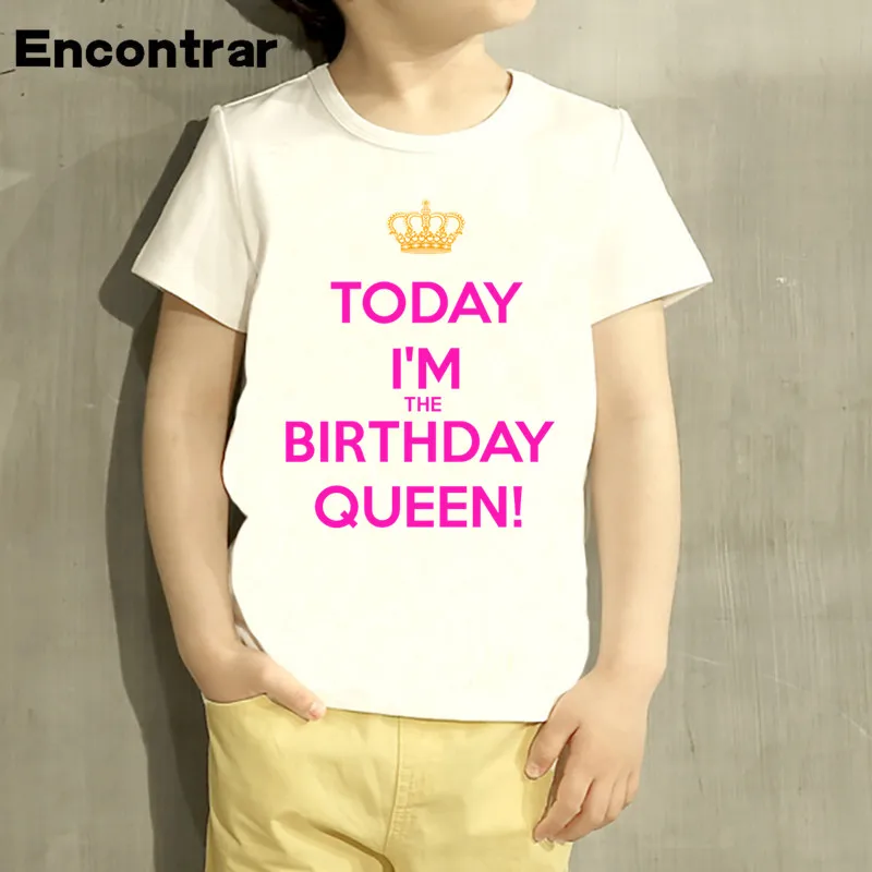 Детская футболка с надписью Keep Calm Coz I'm Brithday Queen/Prince Design, Детские Забавные топы с коротким рукавом, милые детские футболки HKP5150
Детская футболка с надписью Keep Calm Coz I'm Brithday Queen/Prince Design, Детские Забавные топы с коротким рукавом, милые детские футболки HKP5150