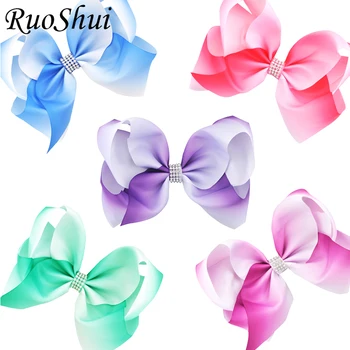 5pcs 8 Inch Rhinestone Grosgrain Ribbon Big Large Hair Bows Rainbow Alligator Clips Bowknot Barrettes Girls Children Accessories
5pcs 8 Inch Rhinestone Grosgrain Ribbon Big Large Hair Bows Rainbow Alligator Clips Bowknot Barrettes Girls Children Accessories