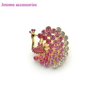 Peacock Pink Gold Rhinestone Crystal Brooch Wedding Accessories Bridal Brooch bouquet Hair comb 1.75 x 1.75 inches
Peacock Pink Gold Rhinestone Crystal Brooch Wedding Accessories Bridal Brooch bouquet Hair comb 1.75 x 1.75 inches