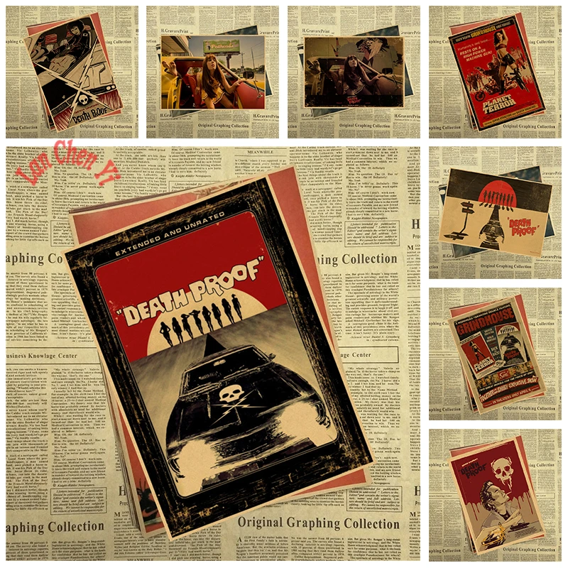 Classic Movie Death Proof Kraft Paper Poster Bar Cafe Vintage High quality Printing Drawing core Decorative Painting
Classic Movie Death Proof Kraft Paper Poster Bar Cafe Vintage High quality Printing Drawing core Decorative Painting