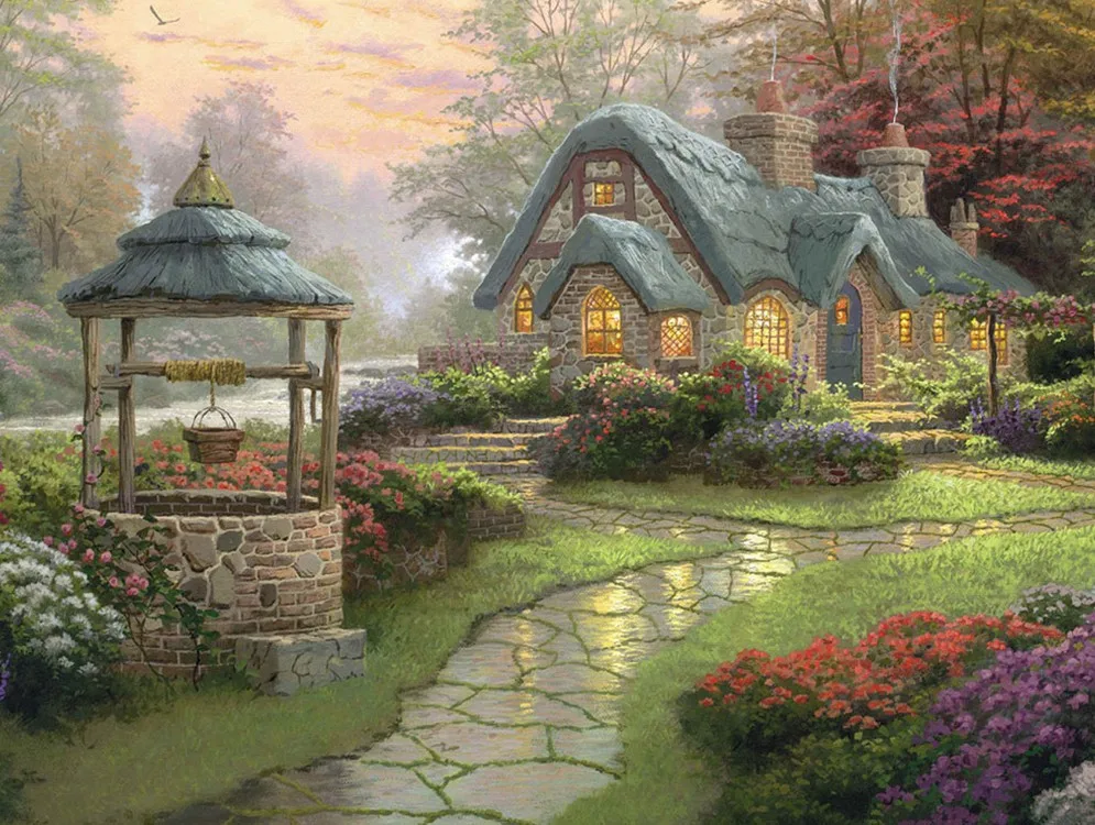 New mosaic full diamond embroidery beads Garden Cottage woods Flower landscape diamonds cross stitch painting inlay handwork
New mosaic full diamond embroidery beads Garden Cottage woods Flower landscape diamonds cross stitch painting inlay handwork