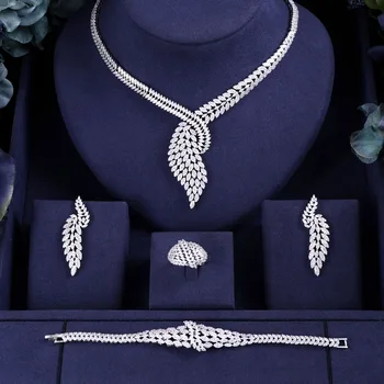 Accking Trendy 4PCS Cubic Zirconia Necklace Earrings bracelet ring For Women Party Wedding Jewelry Sets
Accking Trendy 4PCS Cubic Zirconia Necklace Earrings bracelet ring For Women Party Wedding Jewelry Sets