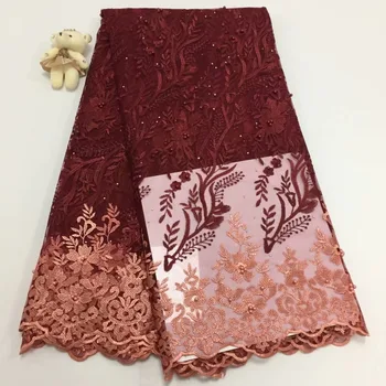2019 High Quality African Lace Fabric Baby pink and wine French Net Embroidery Beaded Tulle Lace Fabric For Nigerian party Dress
2019 High Quality African Lace Fabric Baby pink and wine French Net Embroidery Beaded Tulle Lace Fabric For Nigerian party Dress