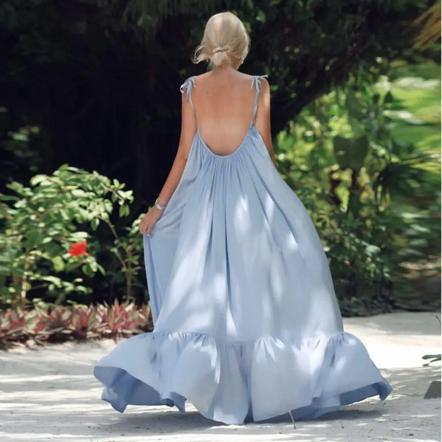 FishSunDay Women Summer Sleeveless Long Backless Dress Loose off the shoulder Beach Dress 0712
FishSunDay Women Summer Sleeveless Long Backless Dress Loose off the shoulder Beach Dress 0712