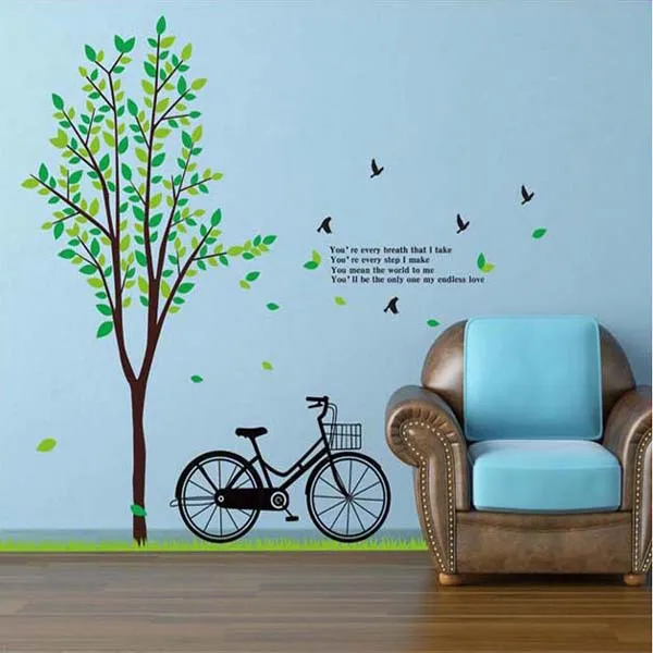 New 2 Pieces/1 set Wall Sticker Green Tree & Bike Removable Decor Vinyl Wall DIY Art Sticke Home Sticker XL Large Size
New 2 Pieces/1 set Wall Sticker Green Tree & Bike Removable Decor Vinyl Wall DIY Art Sticke Home Sticker XL Large Size