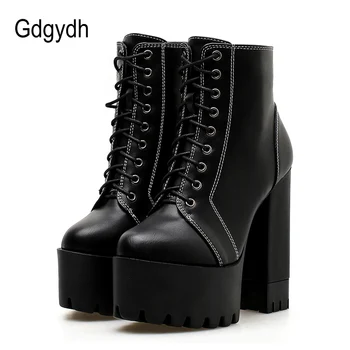 Gdgydh Fashion Women Ankle Boots High Heel 2020 Autumn Thick High Heels Shoes Casual Round Toe Platform Boots Woman Promotion
Gdgydh Fashion Women Ankle Boots High Heel 2020 Autumn Thick High Heels Shoes Casual Round Toe Platform Boots Woman Promotion