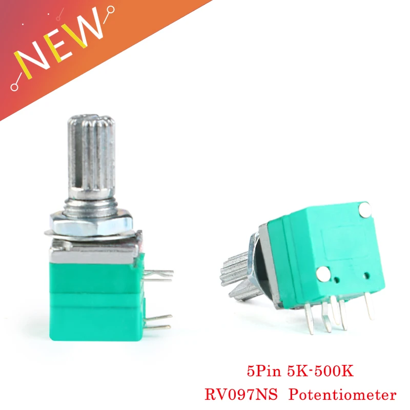 5pcs RV097NS 5K 10K 20K 50K 100K 500K with a switch audio 5pin shaft 15mm amplifier sealing potentiometer
5pcs RV097NS 5K 10K 20K 50K 100K 500K with a switch audio 5pin shaft 15mm amplifier sealing potentiometer