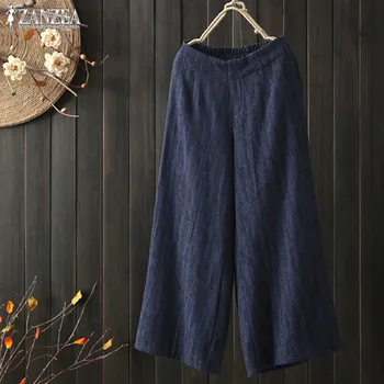 Kaftan Linen Pants Women's Wide Leg Trousers 2020 ZANZEA Vintage Elastic High Waist Woman Pantalon Oversized Pantalones Mujer
Kaftan Linen Pants Women's Wide Leg Trousers 2020 ZANZEA Vintage Elastic High Waist Woman Pantalon Oversized Pantalones Mujer