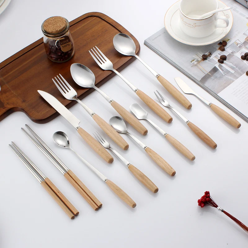 1PC Wooden Handle Dinnerware Stainless Steel Kitchen Cooking Utensil Tool Japanese Style Cutlery Catering Tableware HHY1
1PC Wooden Handle Dinnerware Stainless Steel Kitchen Cooking Utensil Tool Japanese Style Cutlery Catering Tableware HHY1