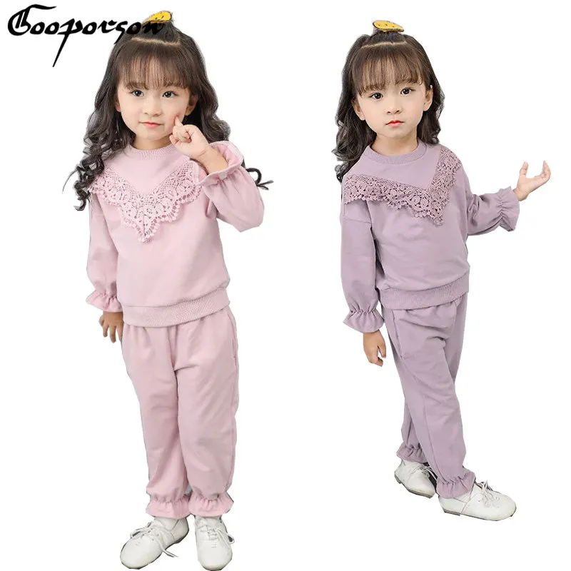 GOOPORSON Grils Casual Clothes Set Fashion Solid Long Sleeve Sport Clothing Suit Kids Girl Tracksuit With Lace Children Clothes
GOOPORSON Grils Casual Clothes Set Fashion Solid Long Sleeve Sport Clothing Suit Kids Girl Tracksuit With Lace Children Clothes
