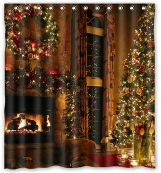 Custom your own design Unique Custom Peaceful Christmas Eve Fireplace Waterproof fabric Polyester Shower Curtain
Custom your own design Unique Custom Peaceful Christmas Eve Fireplace Waterproof fabric Polyester Shower Curtain