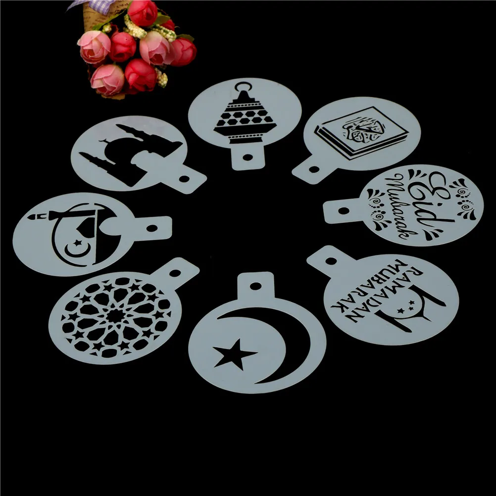 8pcs/set White Plastic Eid Mubarak Cake Biscuits Decoration Tools Ramadan Coffee Printing Template Spray Stencil Fondant
8pcs/set White Plastic Eid Mubarak Cake Biscuits Decoration Tools Ramadan Coffee Printing Template Spray Stencil Fondant