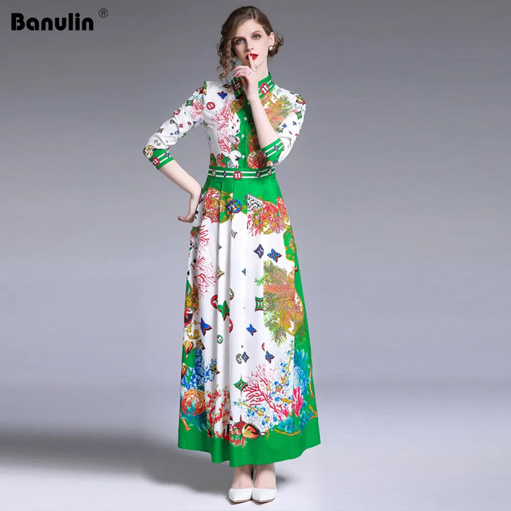 Designer Runway Maxi Dress 2019 Women's Long Sleeve Turn Down Collar Elegant Print Casual Long Dress Vintage Robe Femme
Designer Runway Maxi Dress 2019 Women's Long Sleeve Turn Down Collar Elegant Print Casual Long Dress Vintage Robe Femme
