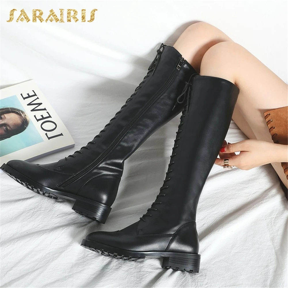 SARAIRIS 2018 Genuine Cow Leather Zip Up Shoes Woman Boots Fashion Large Size 33-42 knee-high Boots Woman Shoes Riding Boots
SARAIRIS 2018 Genuine Cow Leather Zip Up Shoes Woman Boots Fashion Large Size 33-42 knee-high Boots Woman Shoes Riding Boots