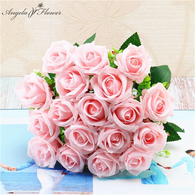 18 heads artificial rose bunch silk hand flower wall DIY wedding bride bouquet home table office Christmas gift Valentine's Day
18 heads artificial rose bunch silk hand flower wall DIY wedding bride bouquet home table office Christmas gift Valentine's Day