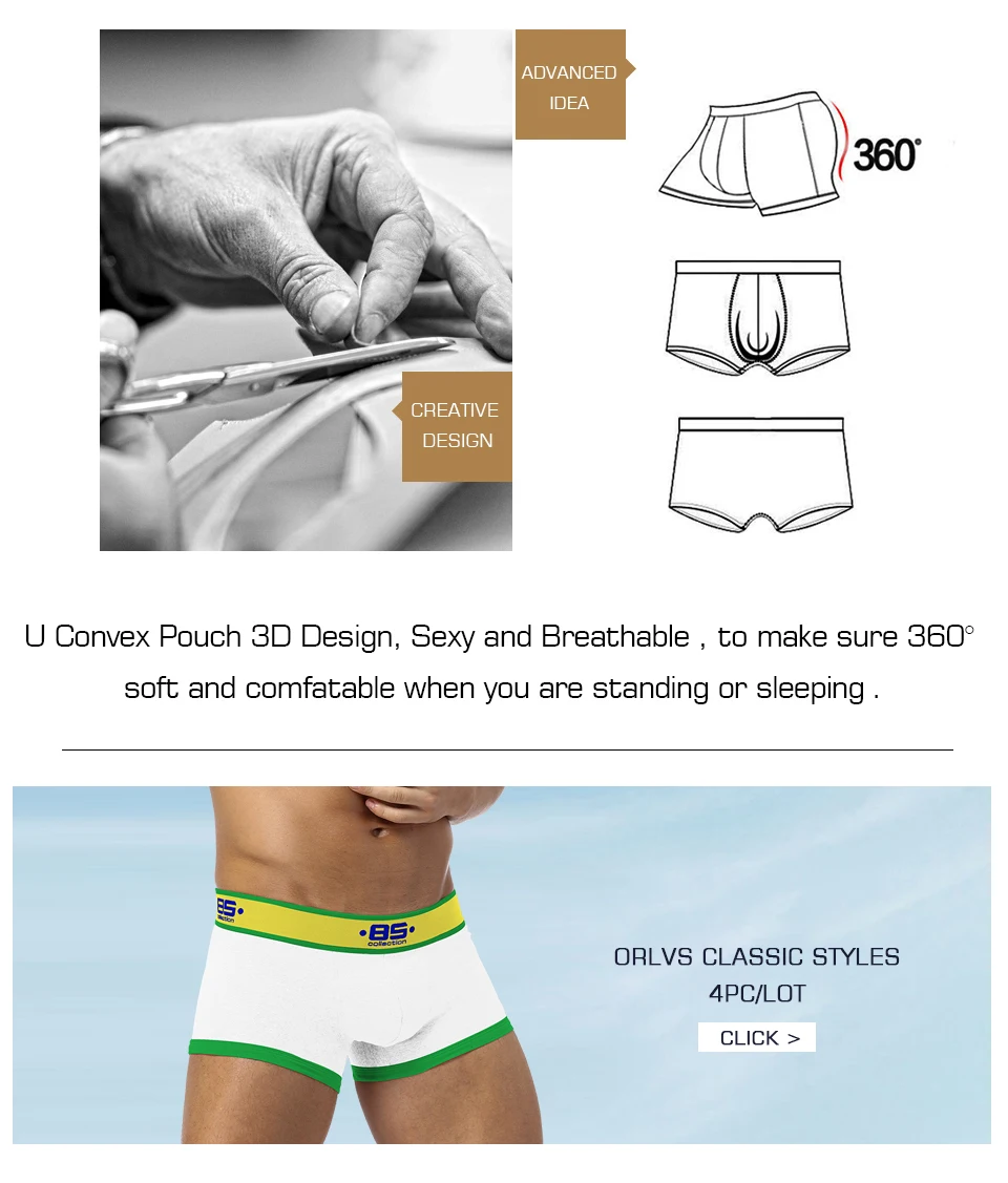 Fashion Men Underwear Boxer Mens Underwear Cuecas Horts Men Cueca