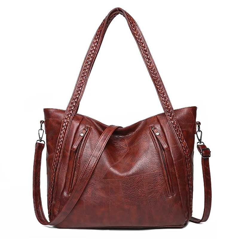 Fashion stitching high quality soft leather large pocket casual handbag women's handbag shoulder bag large capacity handbag
Fashion stitching high quality soft leather large pocket casual handbag women's handbag shoulder bag large capacity handbag