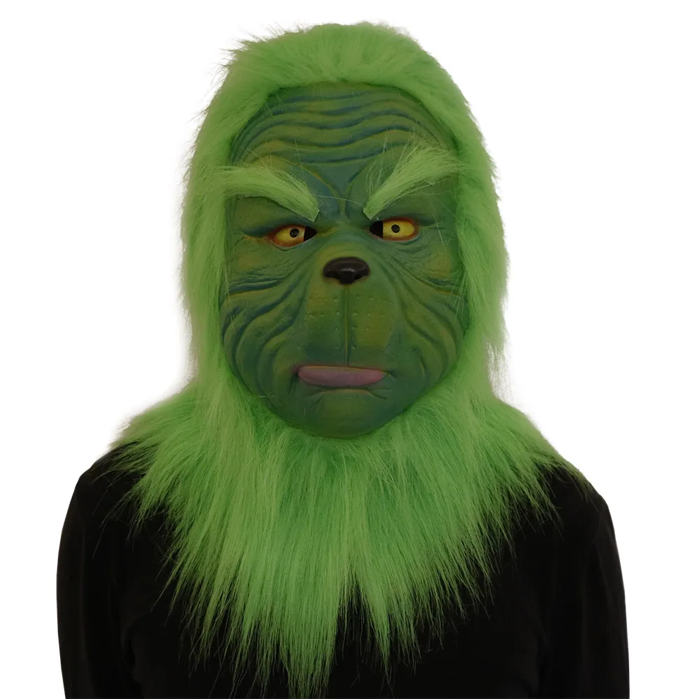 The Grinch Mask Costume Christmas Accessory Green Full Head Mask with Fur Helmet Headgear Halloween Accessory
The Grinch Mask Costume Christmas Accessory Green Full Head Mask with Fur Helmet Headgear Halloween Accessory