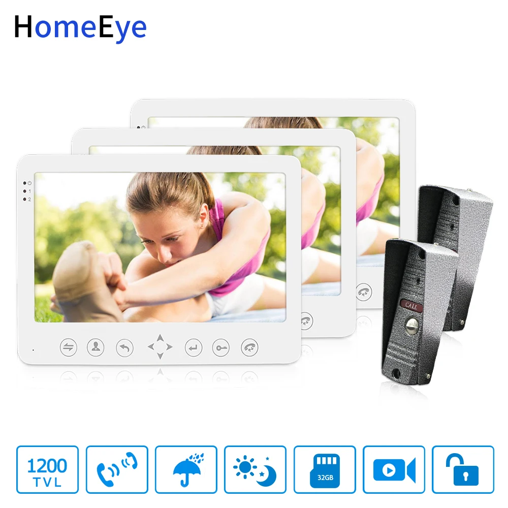 Видеодомофон HomeEye с экраном 7 дюймов система громкой связи Водонепроницаемый