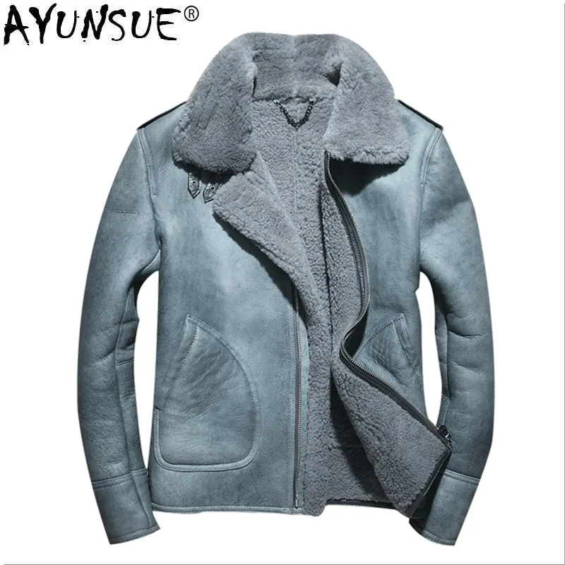 AYUNSUE Winter Genuine Leather Jacket Men Real Fur Shearling Jackets Sheepskin Coat Short Chaqueta Cuero Hombre wp17a359 KJ1415
AYUNSUE Winter Genuine Leather Jacket Men Real Fur Shearling Jackets Sheepskin Coat Short Chaqueta Cuero Hombre wp17a359 KJ1415