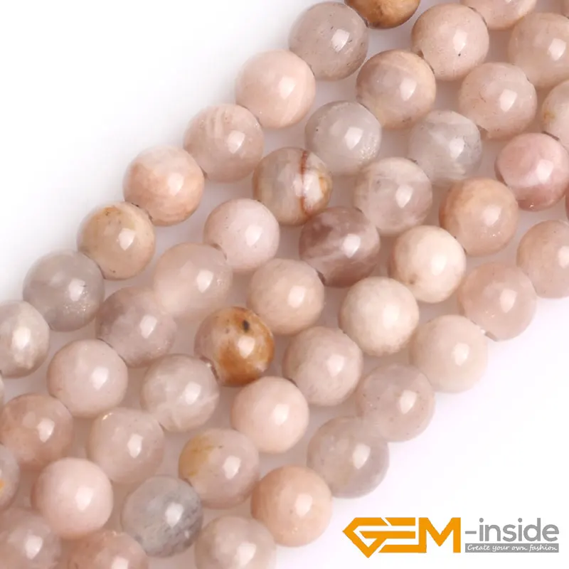 

1.5mm-2mm Big Hole Natural Gem stone 6mm 8mm 10mm 12mm Sunstone Round Beads For Jewelry Making DIY Bracelet 15" Wholesale!