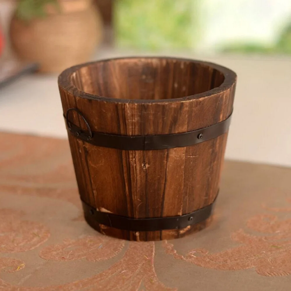 New Arrival Retro Rustic Small Barrel Primaries Wooden Ornamental Flower Pot Flower Basket Wedding Home Decoration Multifunction
New Arrival Retro Rustic Small Barrel Primaries Wooden Ornamental Flower Pot Flower Basket Wedding Home Decoration Multifunction