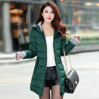 Winter Women Padded Coat Long Sleeve Solid Zipper Hooded Long Clothing Jackets Female Plus Size Outwear
Winter Women Padded Coat Long Sleeve Solid Zipper Hooded Long Clothing Jackets Female Plus Size Outwear