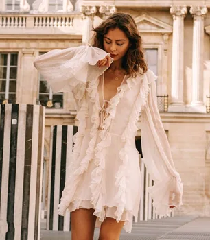 Hot Sale fashion Eleagnt dress sexy women See-ThrougDeep V-neck Empire Flare Sleeve Holiday celebrity body con dresses wholesale
Hot Sale fashion Eleagnt dress sexy women See-ThrougDeep V-neck Empire Flare Sleeve Holiday celebrity body con dresses wholesale