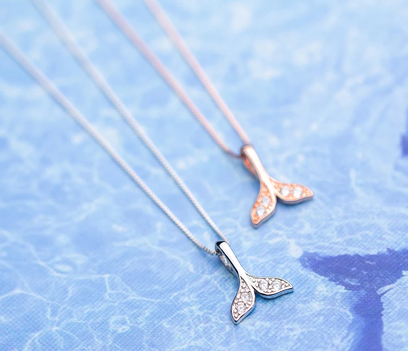925 Sterling Silver CZ Whale Tail Fish Charm Pendant Necklace Mermaid Tail Silver Necklace Dropshipping Boho Jewelry Accessories 
925 Sterling Silver CZ Whale Tail Fish Charm Pendant Necklace Mermaid Tail Silver Necklace Dropshipping Boho Jewelry Accessories