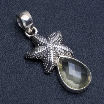 Natural Green Amethyst Boho Style 925 Sterling Silver Pendant Necklace 1 3/4" R0849
Natural Green Amethyst Boho Style 925 Sterling Silver Pendant Necklace 1 3/4" R0849