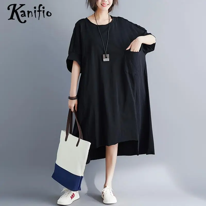 Kanifio Oversized Plus Size Women Casual Loose Dress Summer 2019 New Short Sleeve Midi Dresses Female Vestidios Femininos 8XL
Kanifio Oversized Plus Size Women Casual Loose Dress Summer 2019 New Short Sleeve Midi Dresses Female Vestidios Femininos 8XL