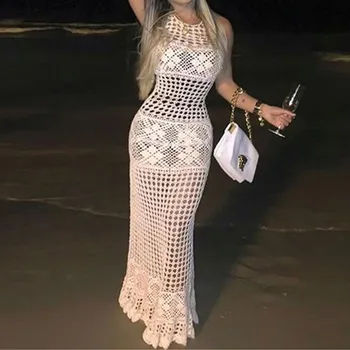 Sexy Women Crochet Hollow Out Beach Dress Swimsuit Bikini Cover Up Ladies Sleeveless Perspective Beach Long Dresses Swimwears
Sexy Women Crochet Hollow Out Beach Dress Swimsuit Bikini Cover Up Ladies Sleeveless Perspective Beach Long Dresses Swimwears