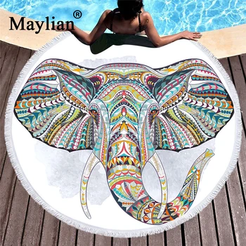 Elephant printing Round Beach Towel Bohemian Indian Tassel Tapestry Totem Yoga Mat Colored Microfiber Toalla Blanket 150cm T101
Elephant printing Round Beach Towel Bohemian Indian Tassel Tapestry Totem Yoga Mat Colored Microfiber Toalla Blanket 150cm T101