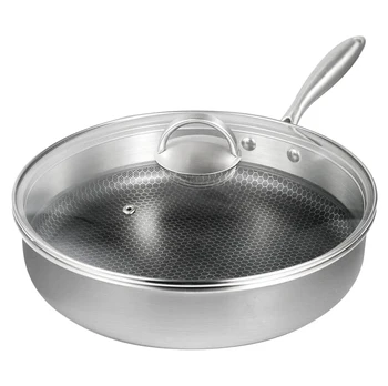 30 cm Pans 304 Stainless Steel Pan Non-Stick Frying Pan Without Coating Less Oil Smoke Induction Cooker Gas Stove Pans PDG45
30 cm Pans 304 Stainless Steel Pan Non-Stick Frying Pan Without Coating Less Oil Smoke Induction Cooker Gas Stove Pans PDG45