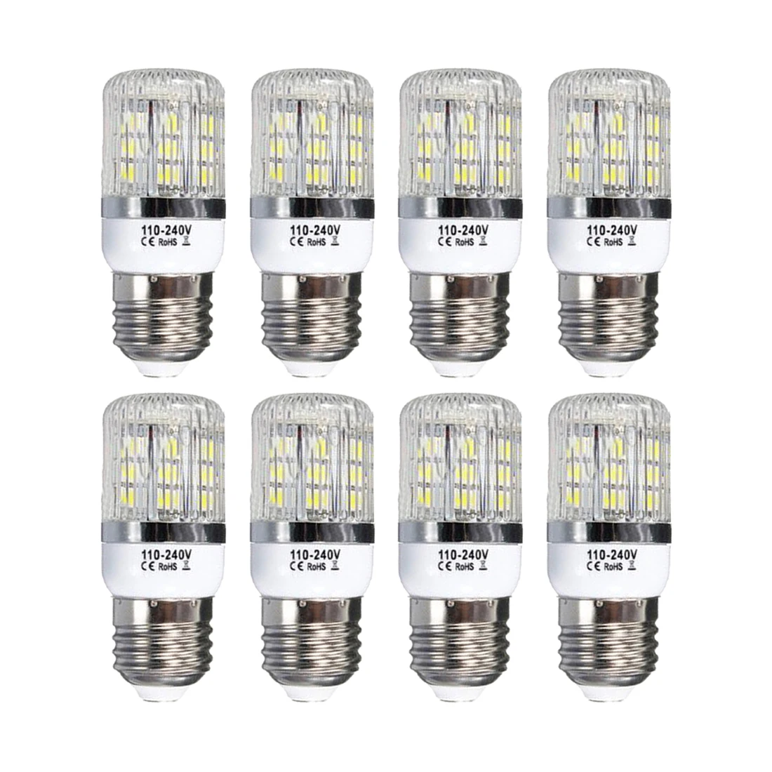 

Non Dimmable 27 SMD 5050 LED Corn Light Bulb Lamp Base Type:E27-5W Pure White(6000-6500K) Amount:8 Pcs