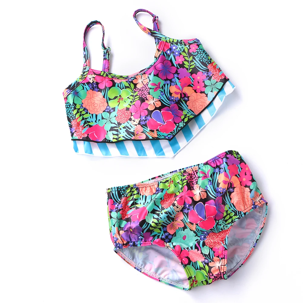 Summer Two-Piece Girls Bathing Suit Kid Girls Flora Pattern Halter Bikini Set Child Stripe Swimsuit Infantil Biquini Beachwear
Summer Two-Piece Girls Bathing Suit Kid Girls Flora Pattern Halter Bikini Set Child Stripe Swimsuit Infantil Biquini Beachwear