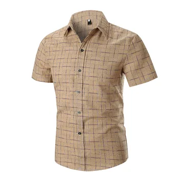 Men's short sleeve shirt new summer men's fashion casual short sleeve shirt cotton and linen plaid short sleeve shirt
Men's short sleeve shirt new summer men's fashion casual short sleeve shirt cotton and linen plaid short sleeve shirt