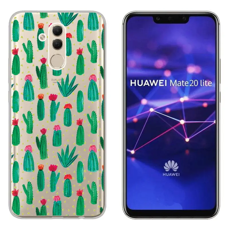 sFor Huawei Mate 20 Lite Patterned Clear Slim Ultra Thin Soft TPU Gel Case Cover (16)