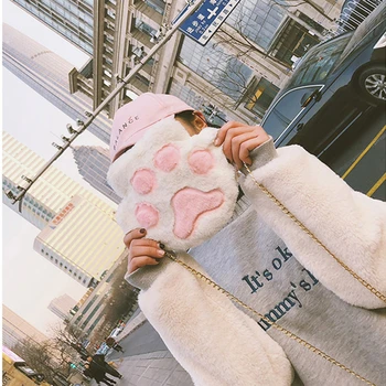 New Plush Cat Paw Women Shouder Bags Kawaii Cat Small Bags for Women Lolita Girl Date Bags Mini Clutch Lovely Pink Bag
New Plush Cat Paw Women Shouder Bags Kawaii Cat Small Bags for Women Lolita Girl Date Bags Mini Clutch Lovely Pink Bag