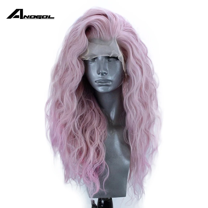 Anogol Pink High Temperature Fiber 360 Frontal Long Deep Wave Hair Wigs Synthetic Lace Front Wig For Women With Free Part
Anogol Pink High Temperature Fiber 360 Frontal Long Deep Wave Hair Wigs Synthetic Lace Front Wig For Women With Free Part